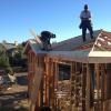 Here is a picture of Steve and Rick installing the trusses and fascia board.